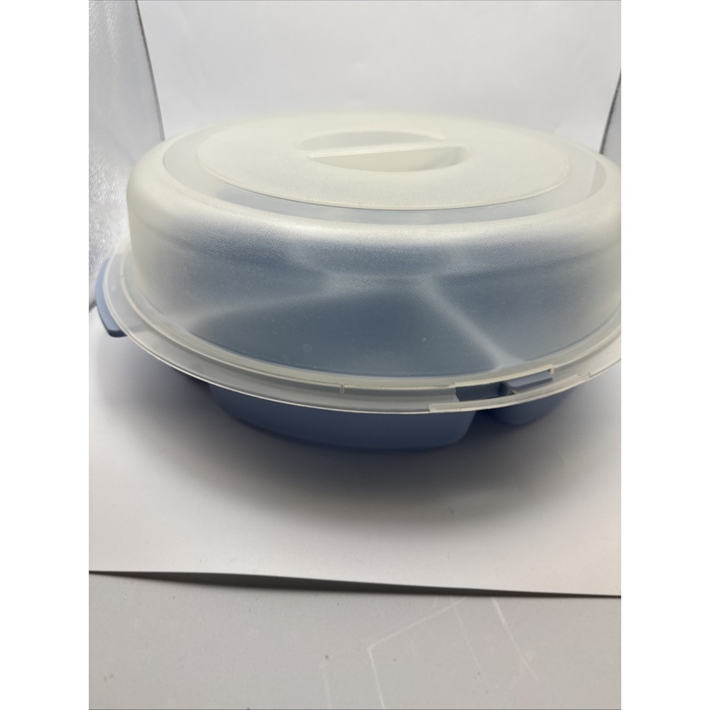 Rubbermaid Servin Saver 0259 Blue 12" Round Vegetable Fruit Dip Tray